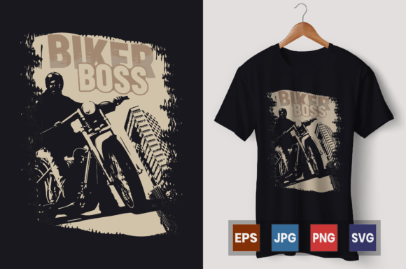 Biker Boss Motorcycle Vector Graphic for Brand Identity