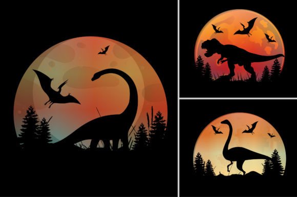 Dinosaur Sunset T-Shirt Design Graphic: A Deep Dive
