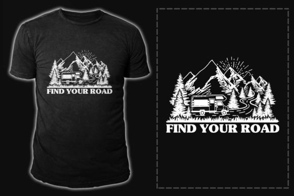 Find Your Road with Camping Vector T-shirt Design Graphic