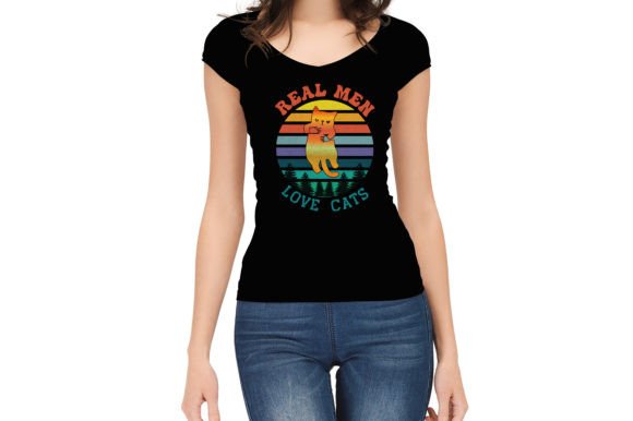 Real Men Love Cats Graphic: A Bold Design Asset